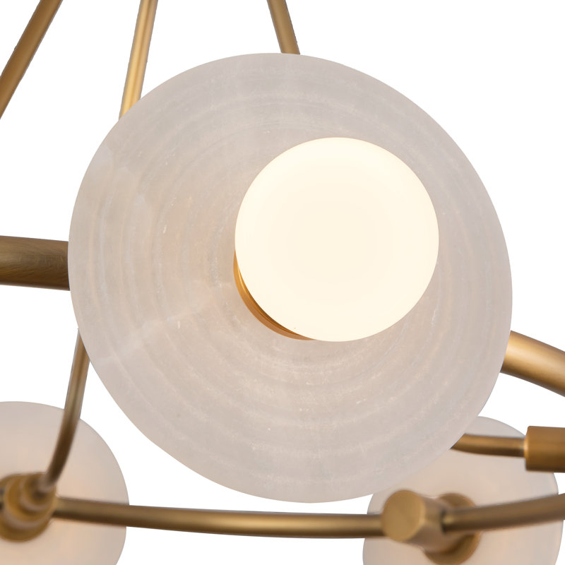 Dahlia 28-in Urban Bronze dimmable LED Chandelier, Antique Brass