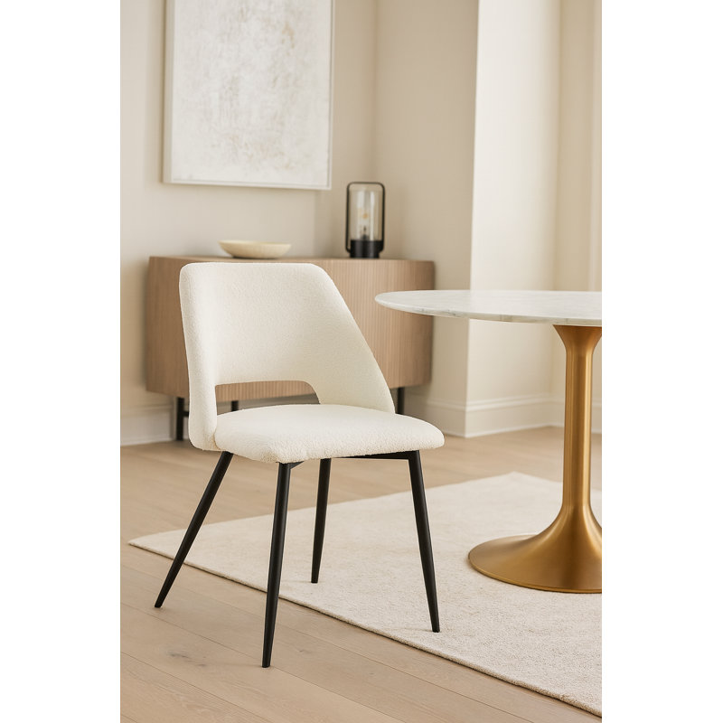 Chaise Livia Bouclé, Blanc