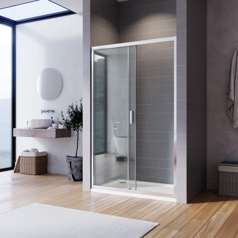 1850mm H Sliding Framed Walk In Glass Screens with Clear Glass, 1300mm