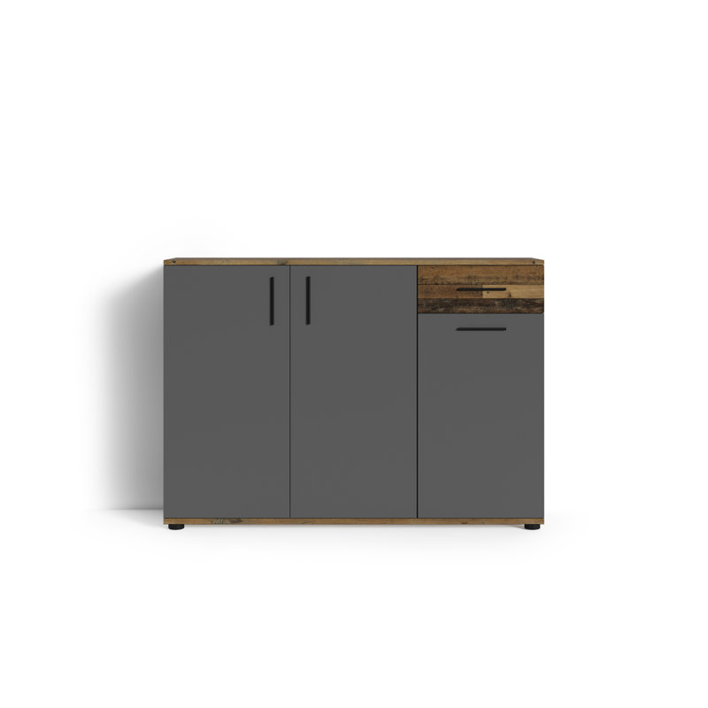 Deshaunta 110 cm W Chest of Drawers, Brown/Anthracite
