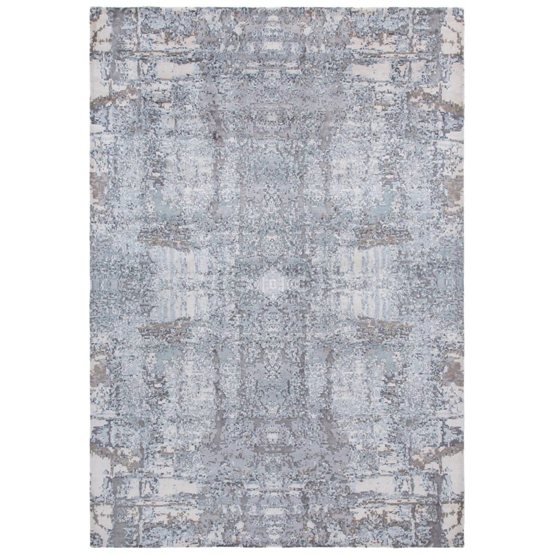 Lavender Hand-Knotted Wool Silk 6' x 9' Rug