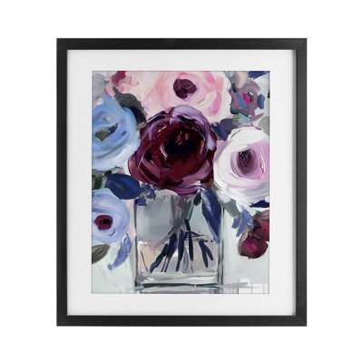 «Wine & Wedgewood Bouquet», reproduction sous verre, conception par Annabelle Hall