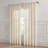 Emily Leaves Embroidered Window Curtain Panels Neutral Pair 52x84