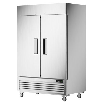 Coolski 54.4 Inch Commercial Freezer, Reach-in Freezer Upright with 2 Doors, 49 cu.ft. Capacity Fan Cooling Stainless Steel