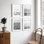 «Grayscale Beach Ocean Star Bottle Nature Wilderness Photographie Modern Decor» 4 pièces