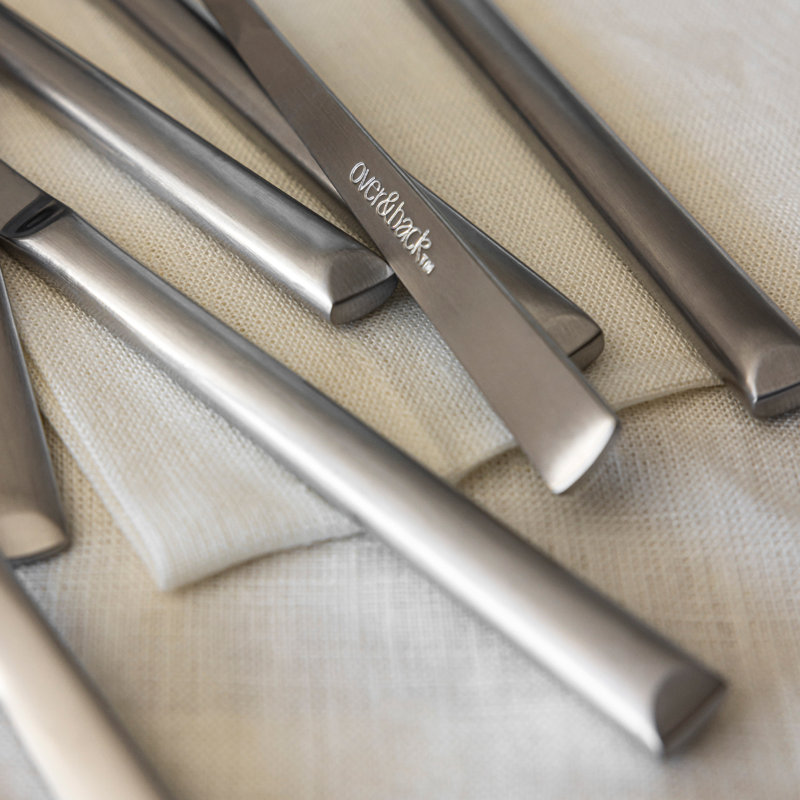 over&back Modern 18/8 Flatware Set - Service for 4, Stainless Steel