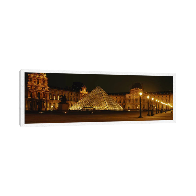 Louvre Paris France by Panoramic Images - Floater Frame Panoramic Gallery-Wrapped Canvas Giclée on Canvas, White Framed