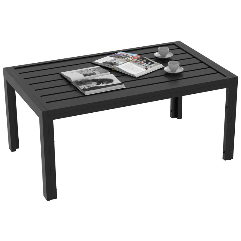 Natteal Rectangular Metal Outdoor Coffee Table , 101.5cm cm W 61cm cm D