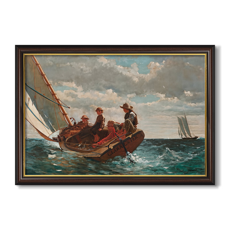 Breezing Up (A Fair Wind), 1873-1876-Winslow Homer - toile sur mesure encadrée, 24x34 INNER SIZE, Framed Canvas