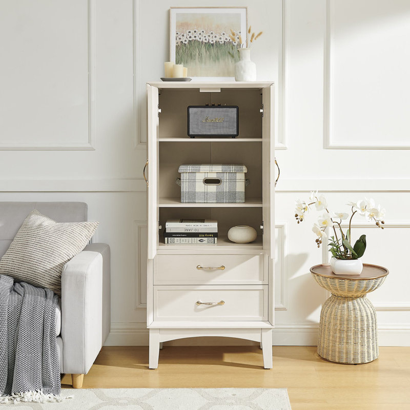 Buffet de rangement de 53,5 po Anadia, Blanc antique