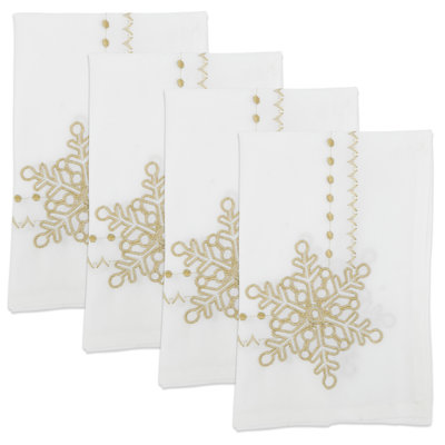 Serviette de table flocon de neige magnifiquement embelli (ensemble de 4) 20S