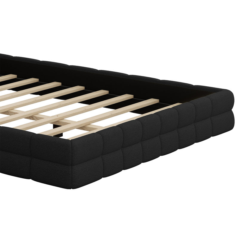 Lit plateforme tapissier, Noir, noir, noir, noir