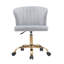 Chaise de bureau en velours Josephine avec base en chrome doré-1225834741