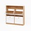 Armoire de rangement pour chaussures avec 4 tiroirs rabattables, armoire de rangement pour chaussures avec poignées en bois-1217891651