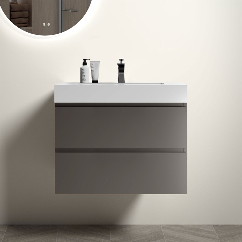 U005-Alice24-201 Meuble-lavabo avec lavabo Alice, Gris, 30"