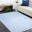 Tapis bleu clair / blanc tissé à la main Caigan-1878297238