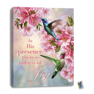 Hummingbirds In Spring 18x24 Fully Illuminated ColorChange LED Print