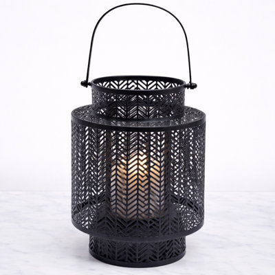 Lanterne de bougie exquise avec porte-bougie en verre pour l'éclairage des Fêtes, mariage, chambre et décoration de Noël