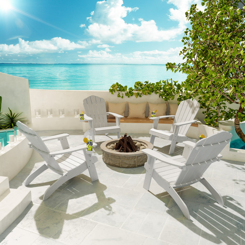 Ensembles de chaises Adirondack surdimensionnées en plastique, Blanc