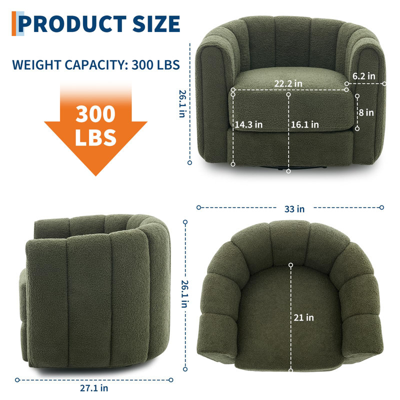 Outdoor Lounge Chair, 4PCS, Green