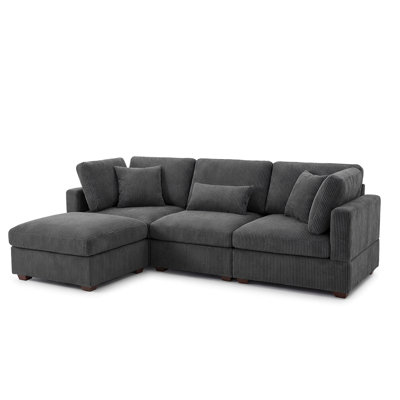 Bouley Modular L-shaped Cloud Sofa With Storage Ottoman
