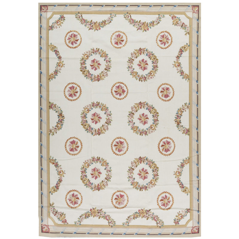 Tapis beige et beige noué à la main de haute qualité
