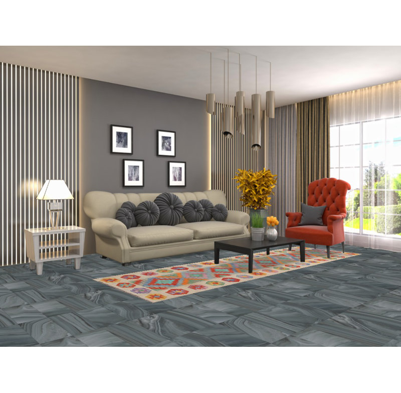 Multicolor Kilim Reversible Wool Runner Rug 3x10