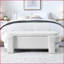 Banc de rangement en tissu de lin - grand rangement, sans assemblage | Blanc | Mousse-178294032