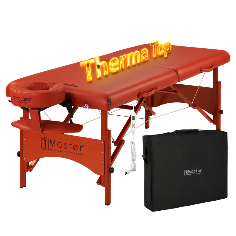 Ensemble de table de massage chauffant portable Winston Porter Fairlane Therma-Top 28 pouces, couleur cannelle