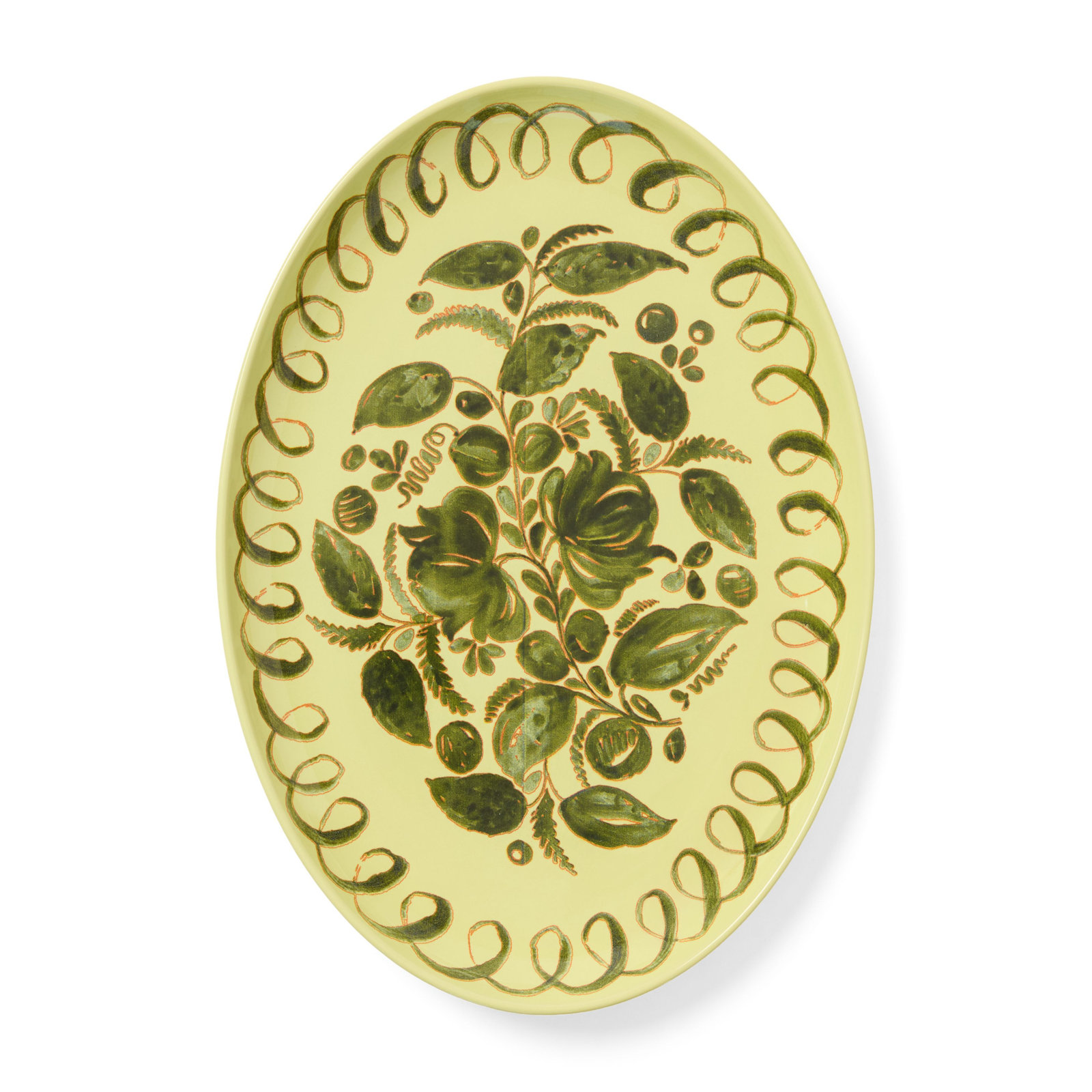 Herman Oval Serving Tray - Lime - 15.7" x 11", Lime