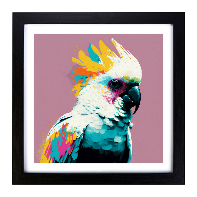 Cockatoo Pop Art - Framed Print, Black
