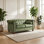 Causeuse Chesterfield en velours avec garniture cloutée et accoudoirs roulés