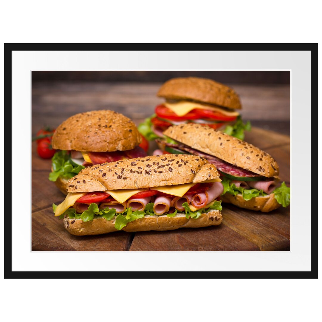 Gerahmtes Poster Köstliche Sandwiches