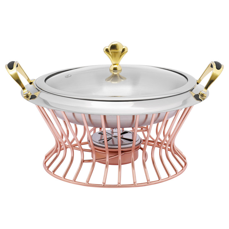 Réchaud 13 po rond en acier inoxydable, Cuivre rouge