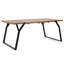 Table de salle à manger en bois avec une ambiance industrielle moderne, P 34,72 po x H 29,08 po, surface à lattes, largeur 70,34 po, lambris