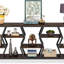 Console de 70,9 pouces avec tablettes de rangement en bois à 4 niveaux, tables d'appoint industrielles très longues pour le couloir, le salon, le vestibule (brun rustique)