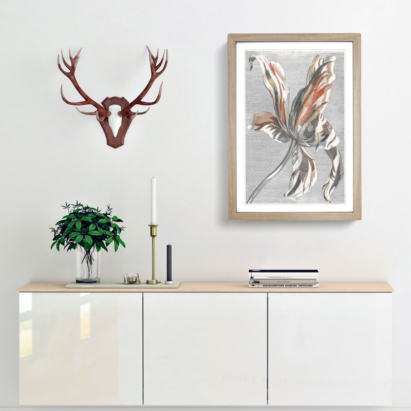 Tulip Flower by Johan Teyler - Framed Print, 36cm H x 27cm W x 2cm D, Oak Framed