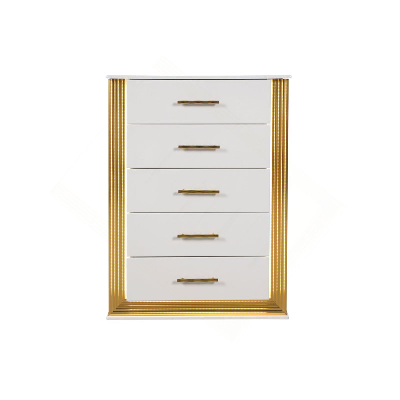 Commode 5 tiroirs de style contemporain en bois