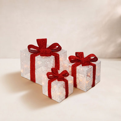 The Holiday Aisle® 3-Piece Pre-Lit Gift Box Set