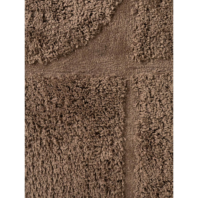 Denten Geometric Hand Tufted Shag Area Rug, Brown, Rectangle 80 x 150 cm