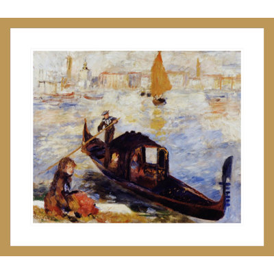 «Gondola on the Grand Canal in Venice» par Pierre-Auguste Renoir, impression giclée encadrée