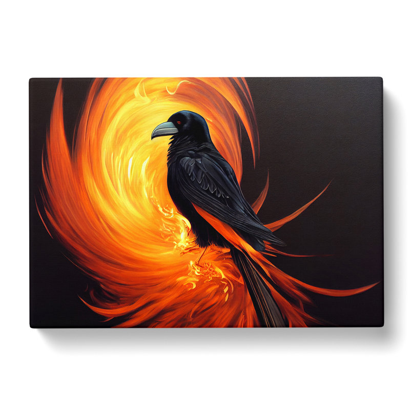 Picturesque Raven Bird - Wrapped Canvas, 35cm H x 50cm W x 3cm D