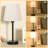 15'' Minimal Table Lamp Set with Touch Control, AC Outlet and USB A&C Ports