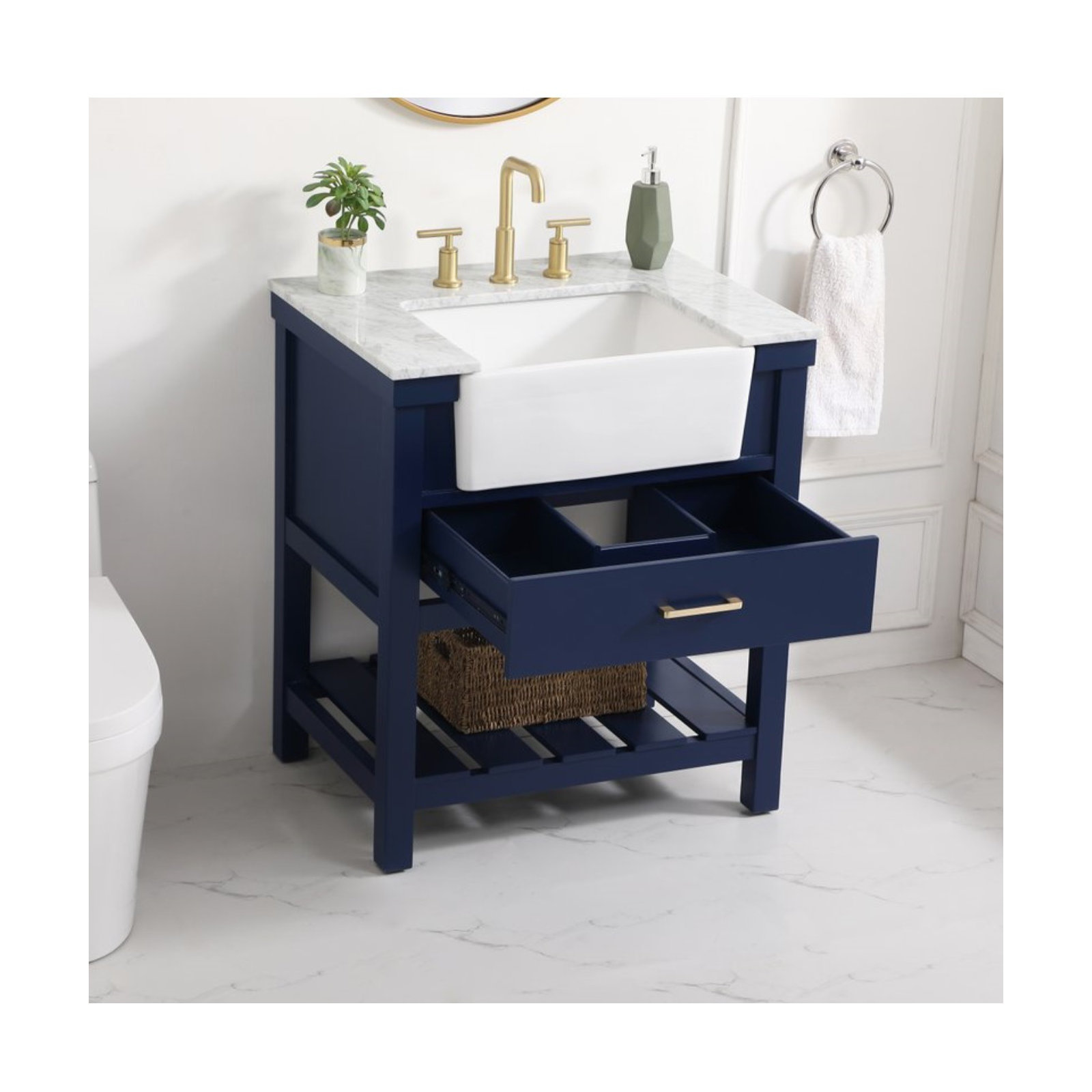 Pelaghia 30'' Single Bathroom Vanity, Blue