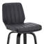 Tabouret de bar pivotant 26 po en similicuir gris et bois noir