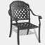 Ensemble de 3 meubles de patio en aluminium coulé avec cadre noir et coussins de siège rouges