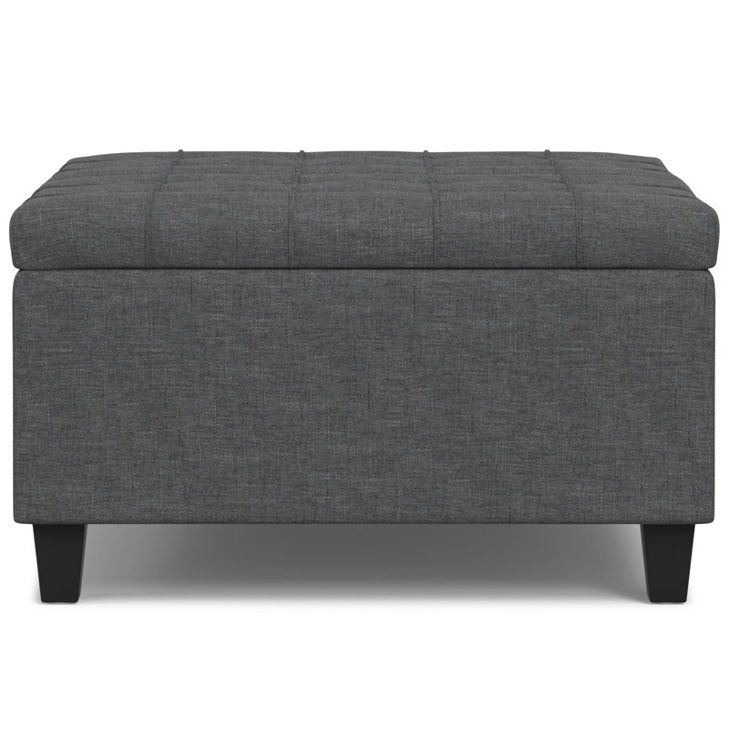 Slate Grey 30" Tufted Cocktail Storage Ottoman
