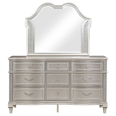 Kiayanna 9-drawer Dresser with Mirror Silver Oak