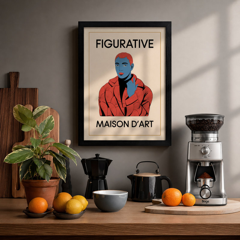 Figurative Maison Modern - Framed Print, A1 - 84.1 x 59.4 cm, Black