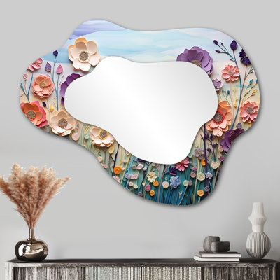 Meadow Melody II - Meadow Metal Art Decor - Traditional Irregular Wall Mirror